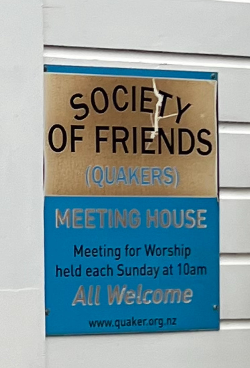 Society of Friends in Nelson sign